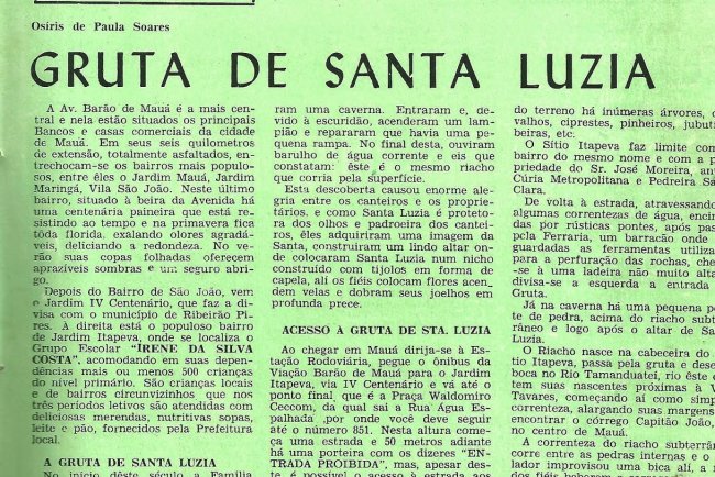 Gruta Santa Luzia 1971