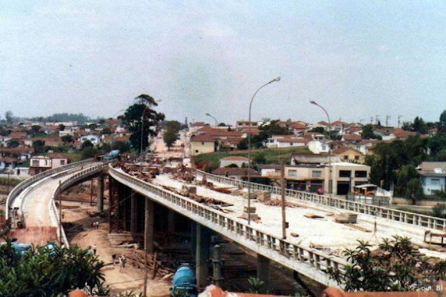 Construção do Viaduto da Saudade Outubro de 1981