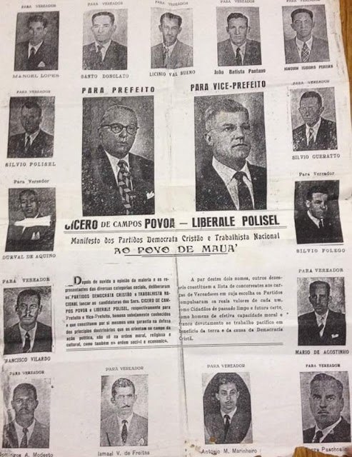 Cartaz da primeira campanha eleitoral de Mauá 1953