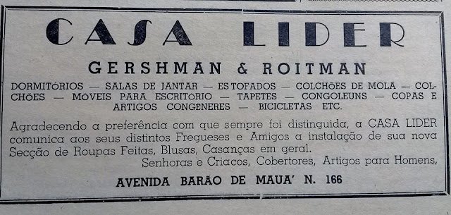 Casa Líder - Folha de Mauá - 28 de maio de 1955
