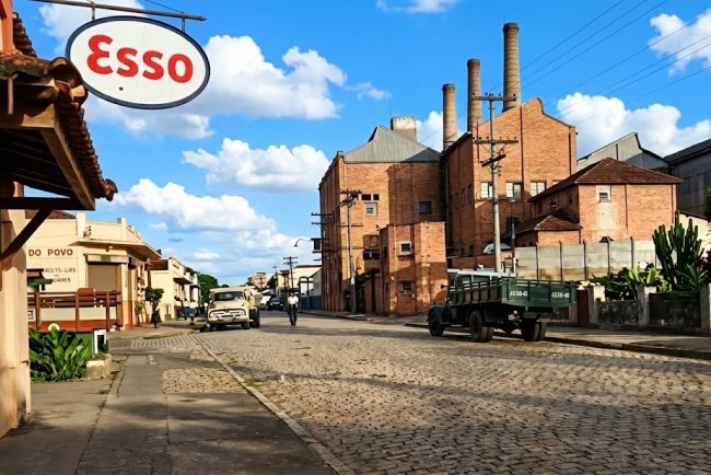 Porcelana Mauá em 1950: Uma Rara Vista da Avenida Barão de Mauá