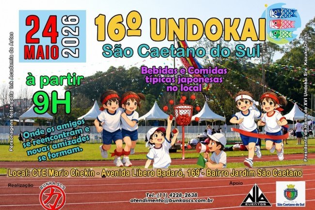 Undokai 2026 em São Caetano do Sul celebra cultura japonesa com atividades esportivas e gastronomia típica