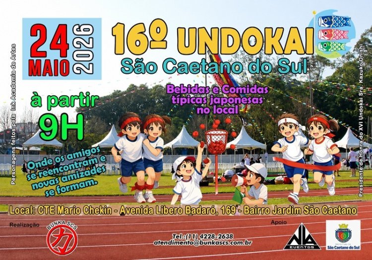 Undokai 2026 em São Caetano do Sul celebra cultura japonesa com atividades esportivas e gastronomia típica