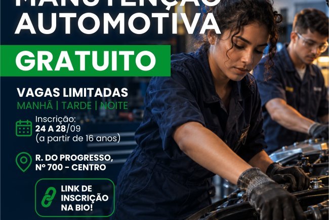 Curso de Manutenção Automotiva – Gratuito!