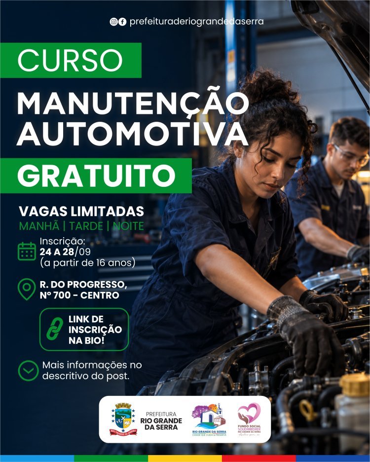 Curso de Manutenção Automotiva – Gratuito!